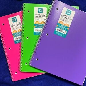 Pen+Gear Spiral Notebooks Set - Pink, Green, Purple, Yellow